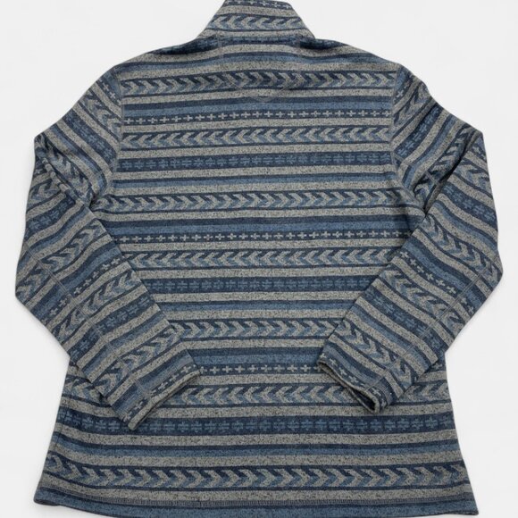 Eddie Bauer Blue Aztec Navajo 1/4 Zip Fleece Pullover Sweater Mens Large Tall LT - Picture 9 of 9
